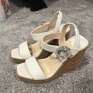 Jimmy Choo White Mirabelle Wedge, size 37.5